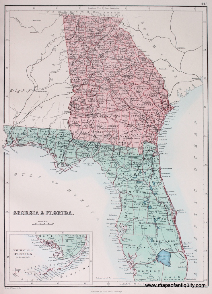 Map Of Georgia And Florida And Travel Information | Download Free - Map Of Georgia And Florida