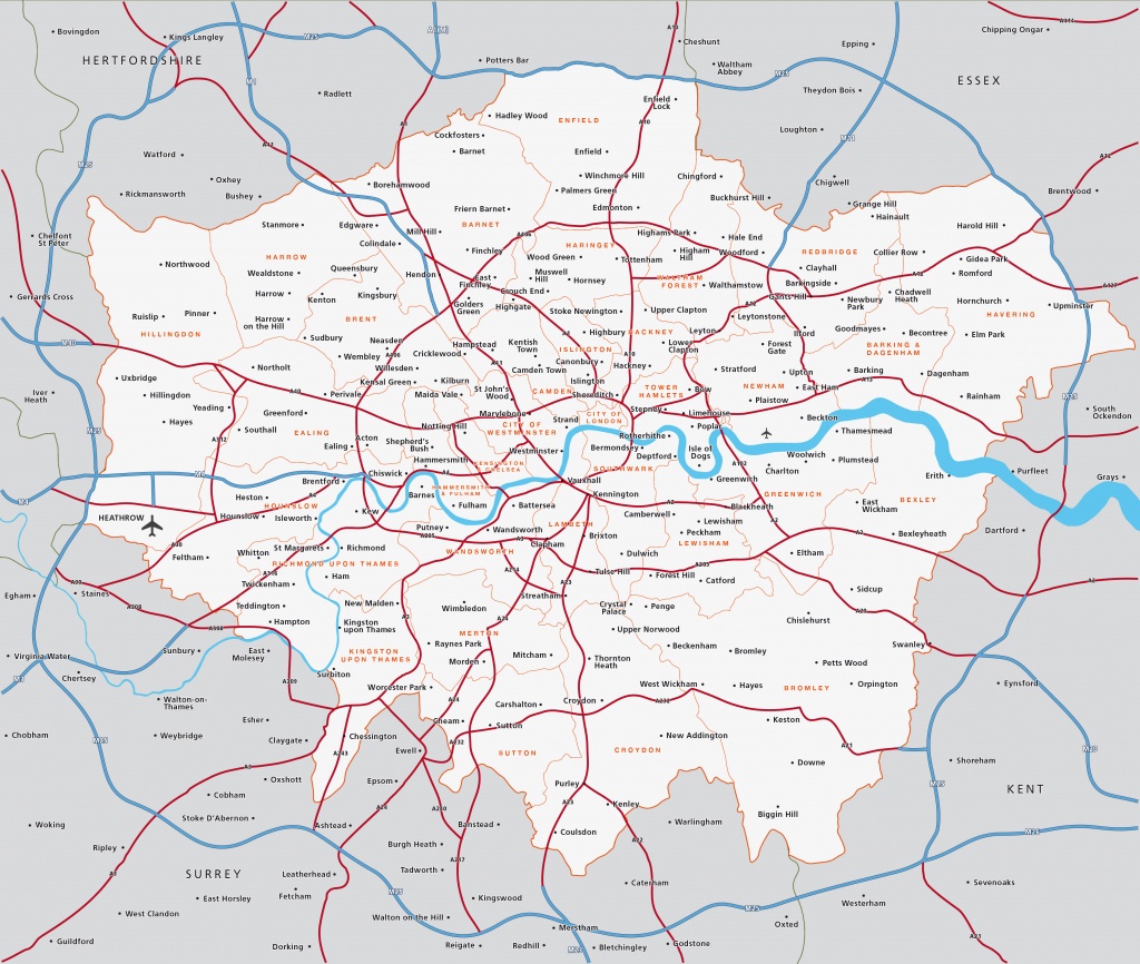Map Of Greater London Districts And Boroughs Maproom Printable Map Of London Boroughs 
