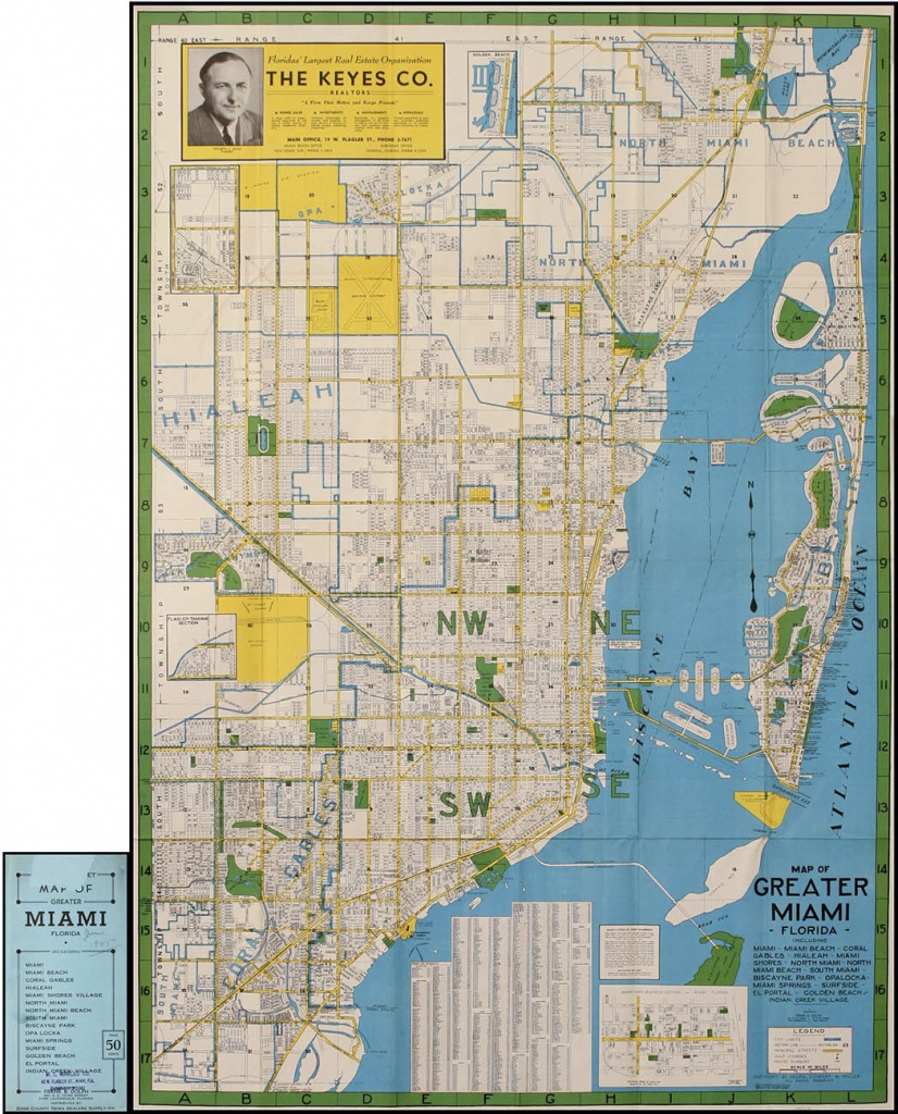 Map Of Greater Miami Florida -- Including Miami - Miami Beach - Surfside Florida Map