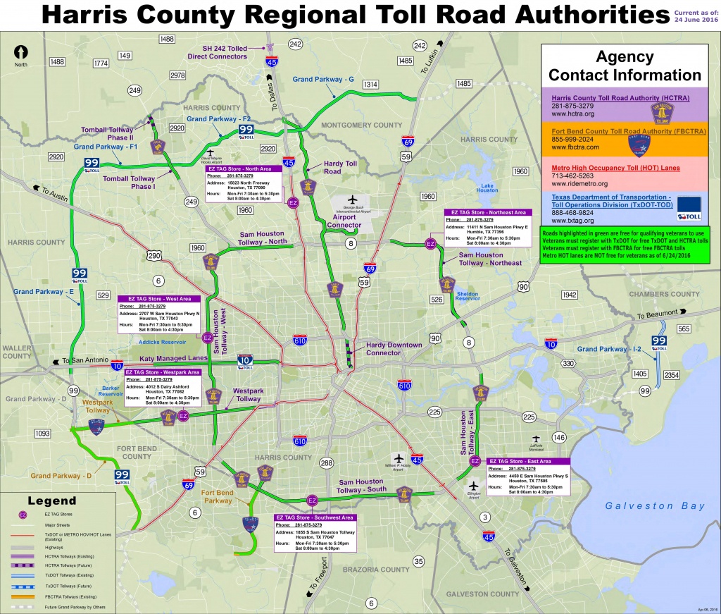 Map Of Harris County, Texas (Houston Area) Toll Roads Free For - Harris County Texas Map