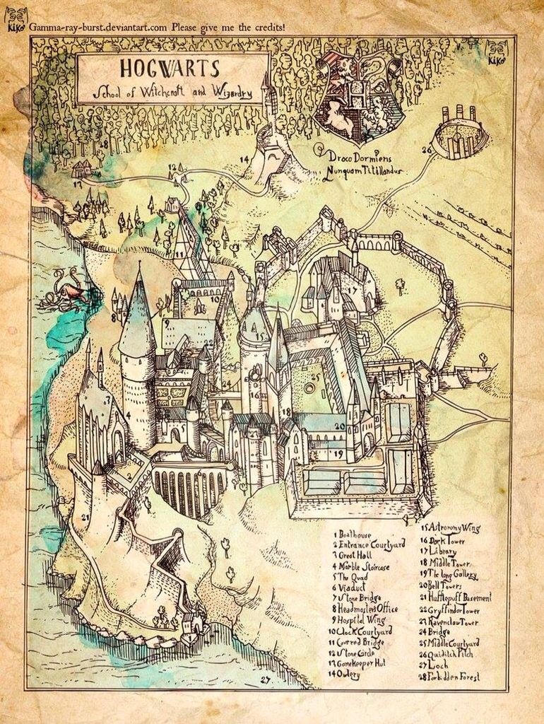 Map Of Hogwarts School Of Witchcraft And Wizardry | Harry Potter - Hogwarts Map Printable