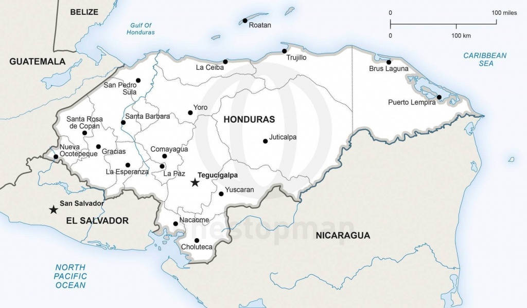 Map Of Honduras Political - Printable Map Of Honduras