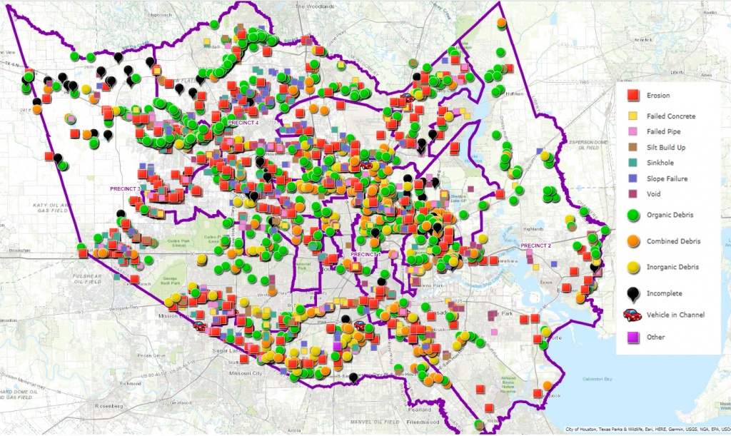 Map Of Houston&amp;#039;s Flood Control Infrastructure Shows Areas In Need Of - Harris County Texas Flood Map