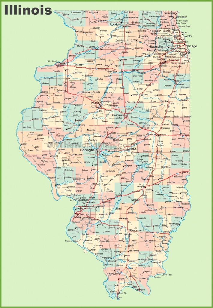 Map Of Illinois With Cities And Towns - Illinois County Map Printable