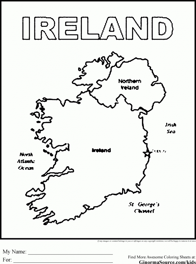 Map Of Ireland Coloring Page Coloring Pages For Kids Pinterest - Printable Black And White Map Of Ireland