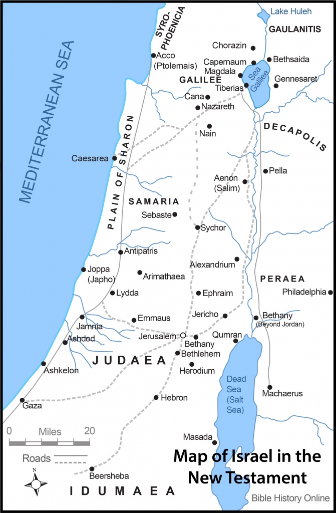 Map Of Israel In The Time Of Jesus Christ With Roads (Bible History - Printable Bible Maps
