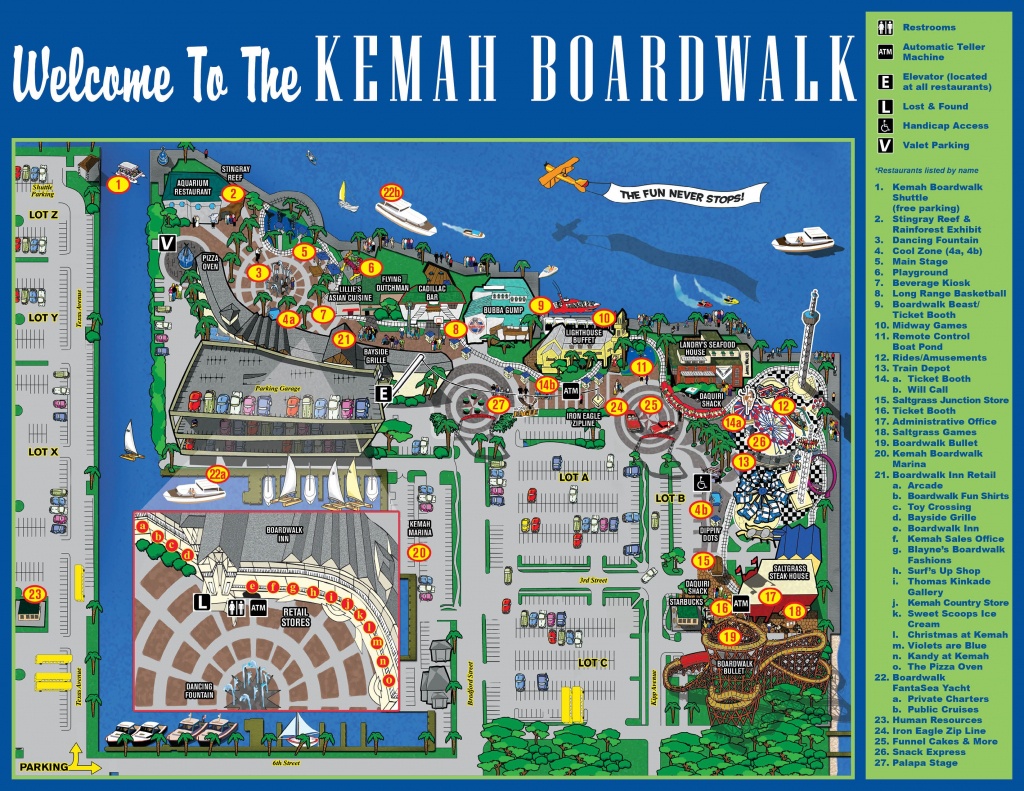 Map Of Kemah Boardwalk | Places To Go | Kemah Boardwalk, Kemah Texas - Texas State Aquarium Map