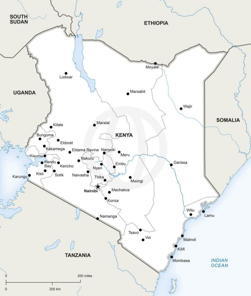 Map Of Kenya Political | Other Places | Map, Map Vector, Africa Map - Printable Map Of Kenya