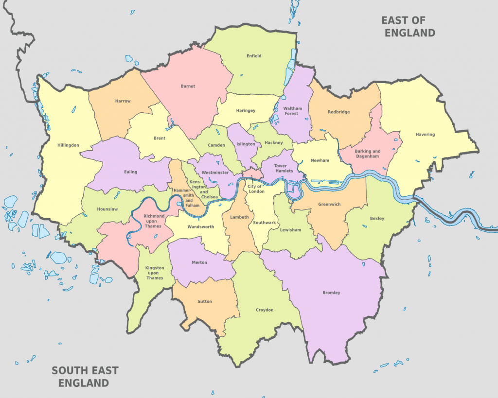 Map Of London 32 Boroughs &amp;amp; Neighborhoods - Printable Map Of London Boroughs