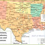 Map Of Louisiana, Oklahoma, Texas And Arkansas   Texas Louisiana Border Map