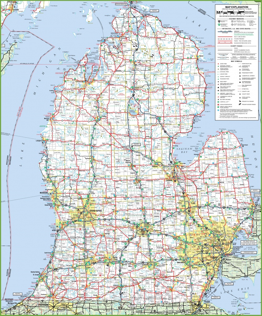 Map Of Lower Peninsula Of Michigan - Printable Map Of Michigan