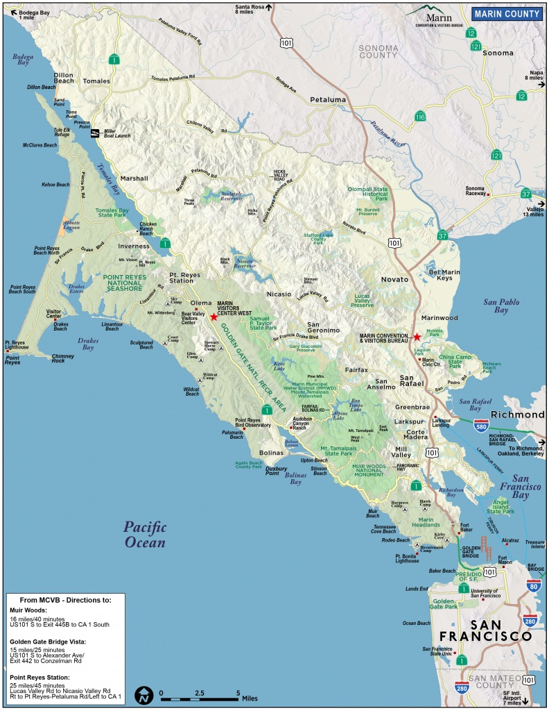 Map Of Marin &amp;amp; Directions - Maps &amp;amp; Transportation | Marin Convention - Full Map Of California