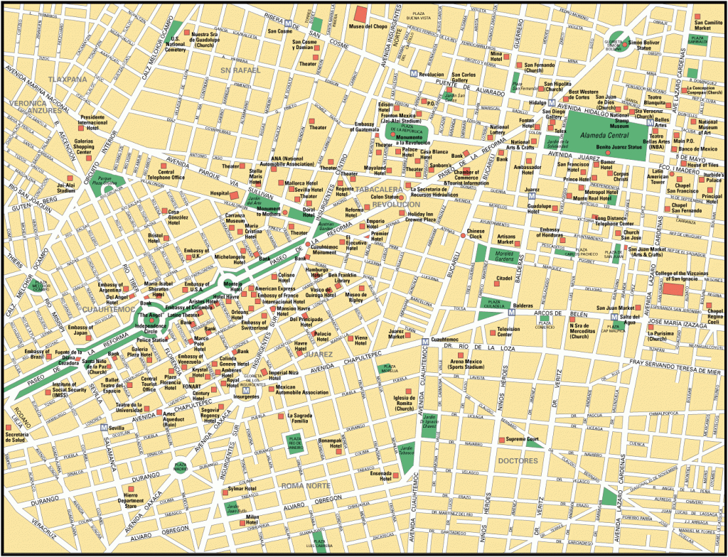 Mexico City Tourist Map