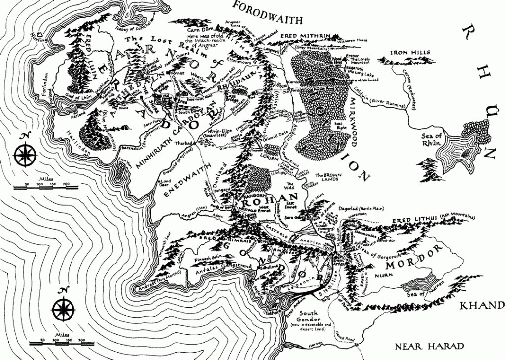 Map Of Middle Earth | 9Th In 2019 | Middle Earth Map, Tolkien Map - Printable Hobbit Map