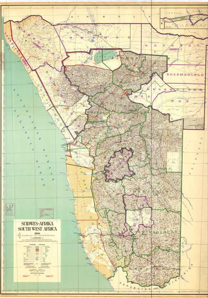 Map Of Namibia With Farm Divisions, 1966 #map #namibia | South - Printable Road Map Of Namibia