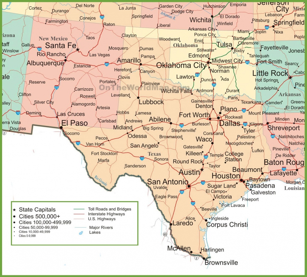 Map Of New Mexico, Oklahoma And Texas - Colorado City Texas Map