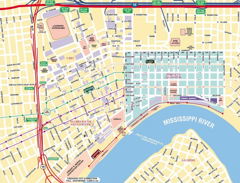 Map Of New Orleans | New Orleans Tourist Map See Map Details From - Printable Walking Map Of New Orleans