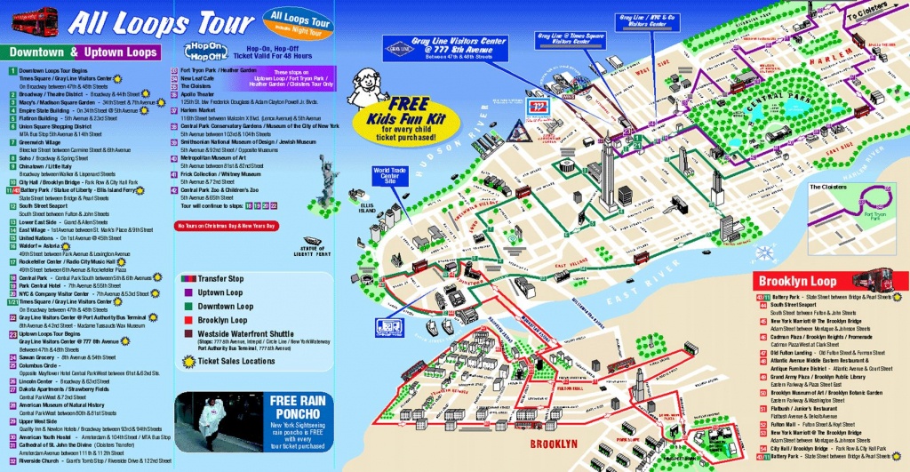 Map Of New York City Attractions Printable |  Tourist Map Of New - Free Printable Map Of New York City