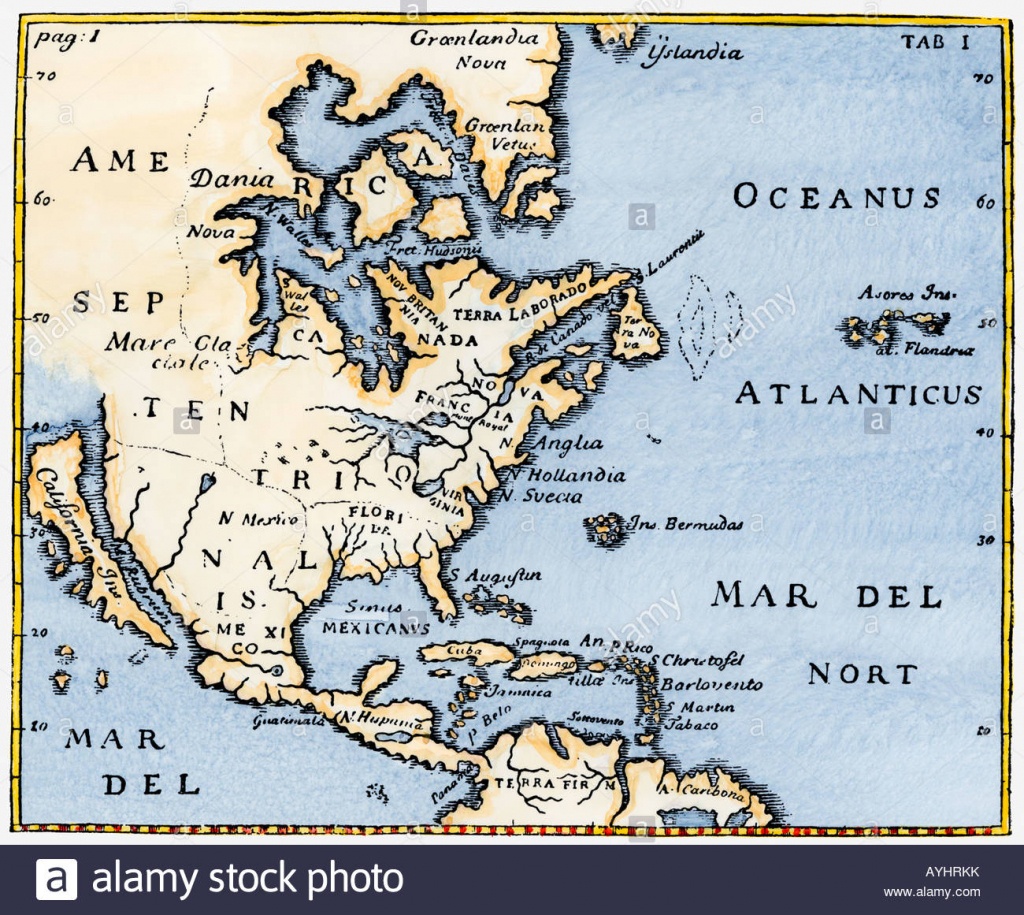 Map Of North America As Known In The Mid-1600S With California As An - Map Of Mid California