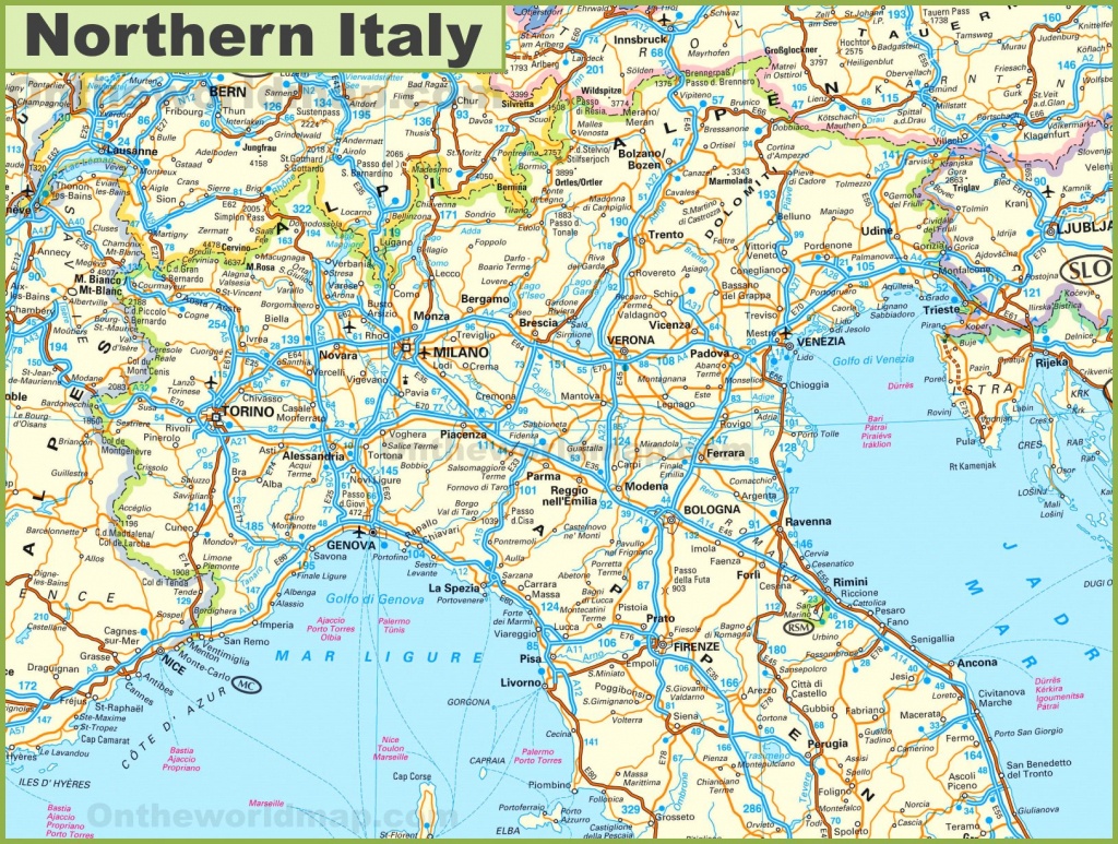 Map Of Northern Italy - Printable Map Of Northern Italy