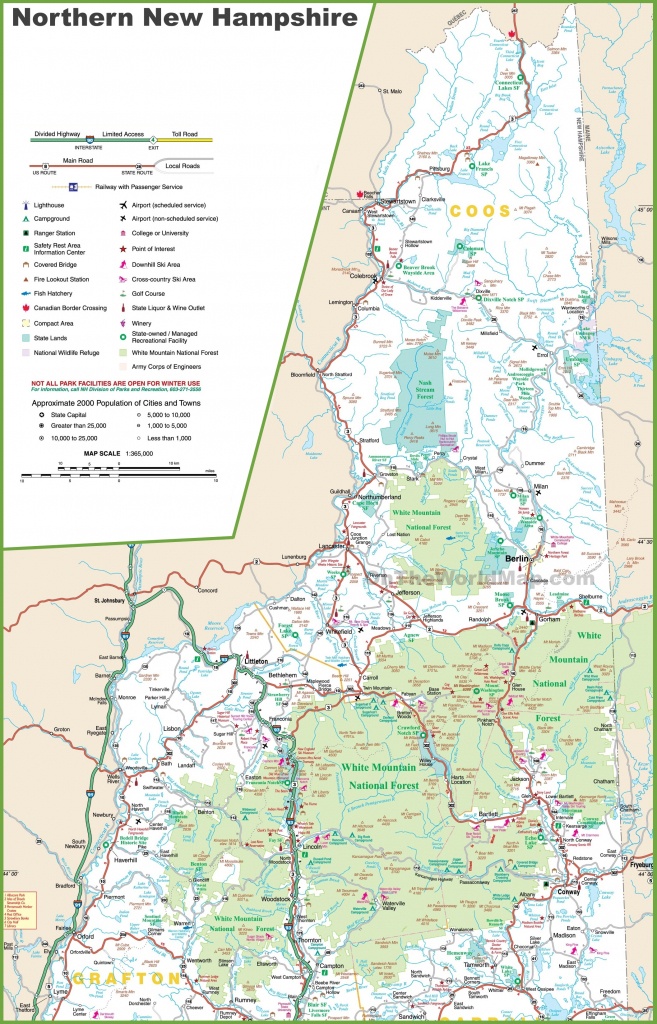 Map Of Northern New Hampshire Printable Road Map Of New Hampshire 