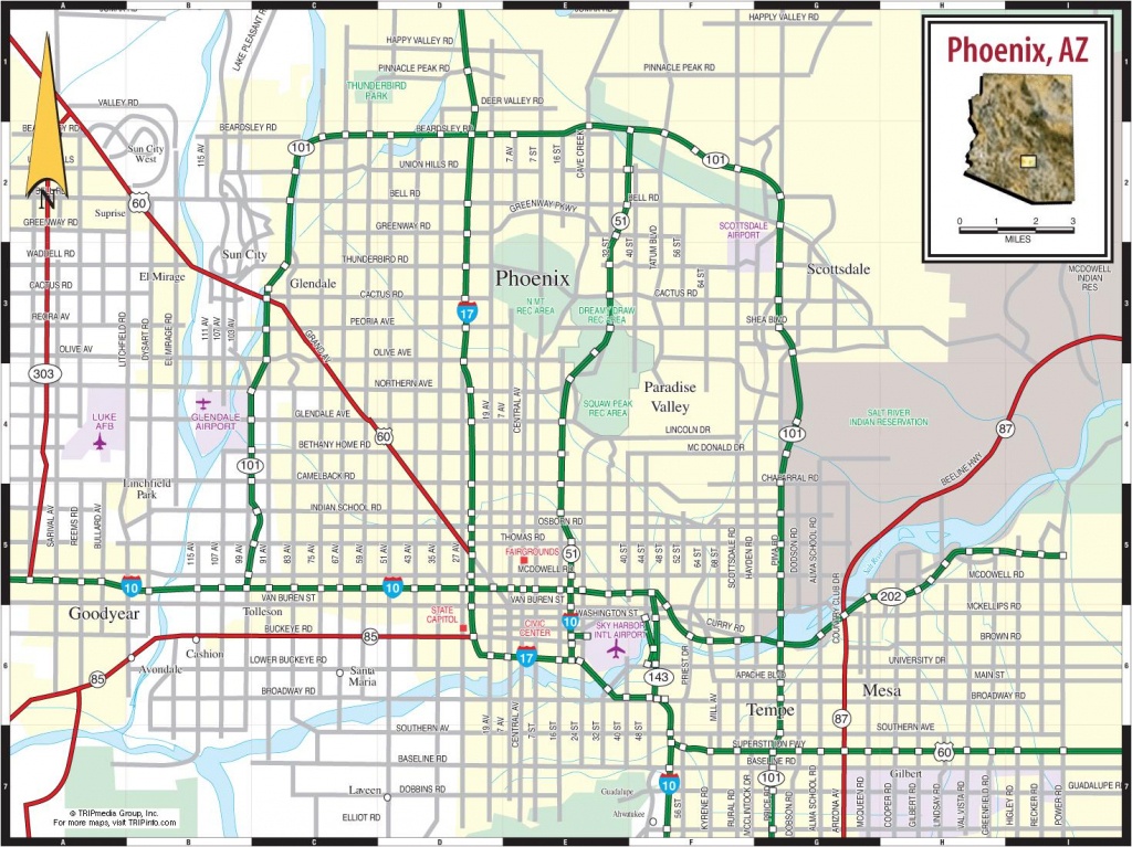 Map Of Phoenix Arizona - Phoenix Arizona Map (Arizona - Usa) - Phoenix Area Map Printable