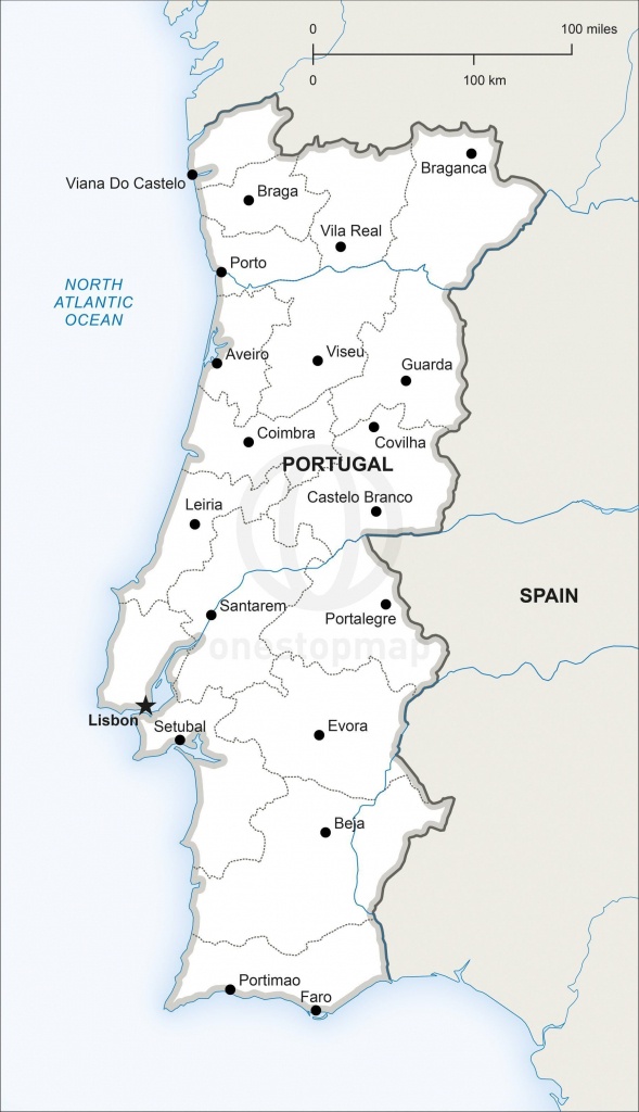 Map Of Portugal Political In 2019 | Portugal | Map Vector, Portugal, Map - Printable Map Of Portugal