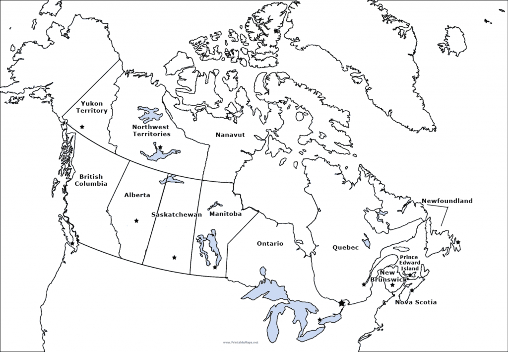 Map Of Provinces Capitals In Canada Canada Provinces Canadian - Printable Blank Map Of Canada With Provinces And Capitals