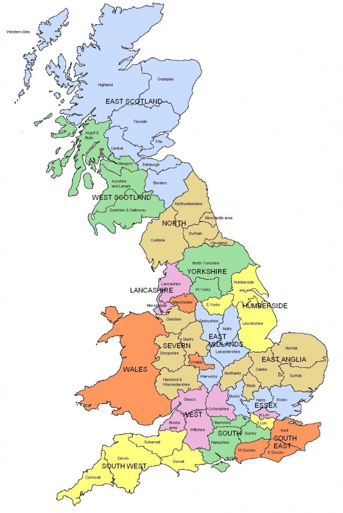Map Of Regions And Counties Of England, Wales, Scotland. I Know Is - Printable Map Of Uk Counties