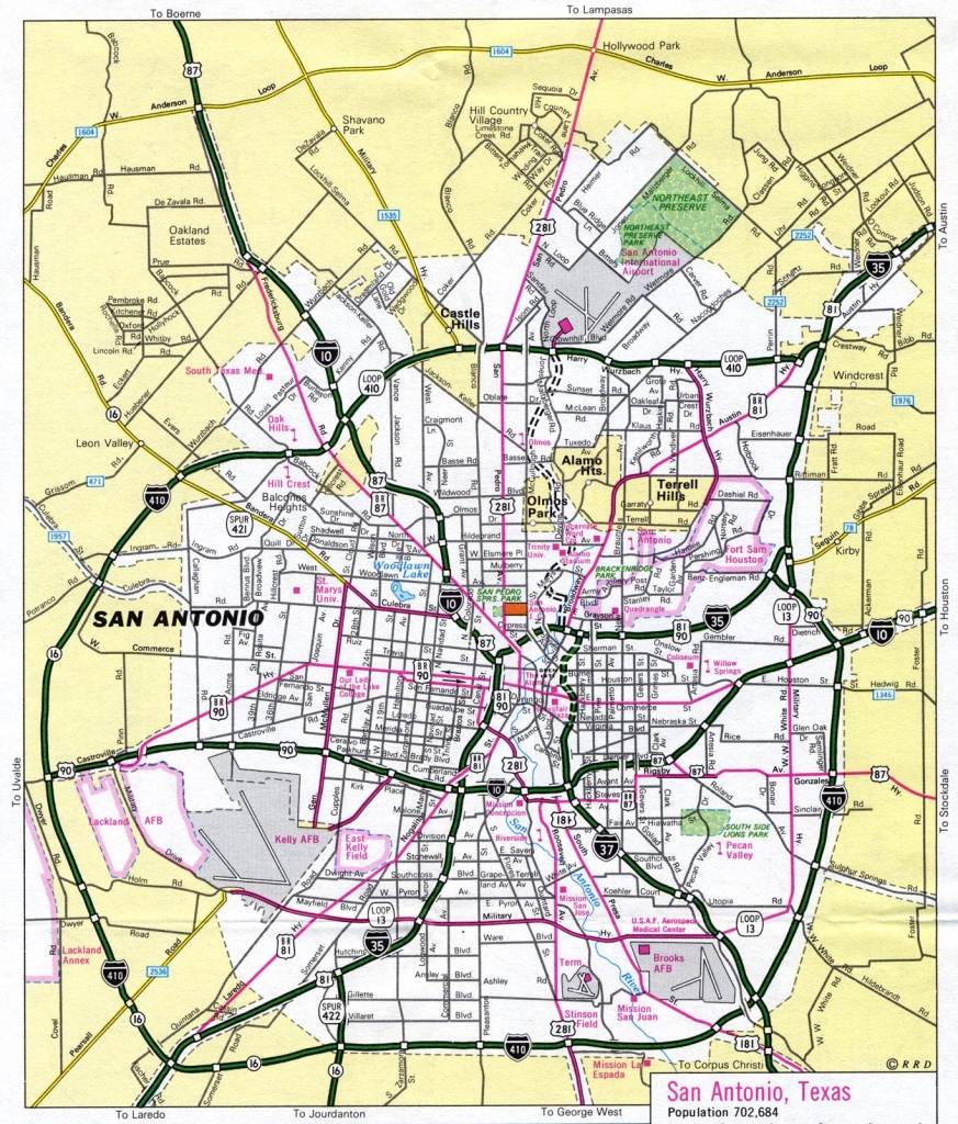 Map Of San Antonio Texas And Surrounding Area And Travel Information - Map Of San Antonio Texas Area