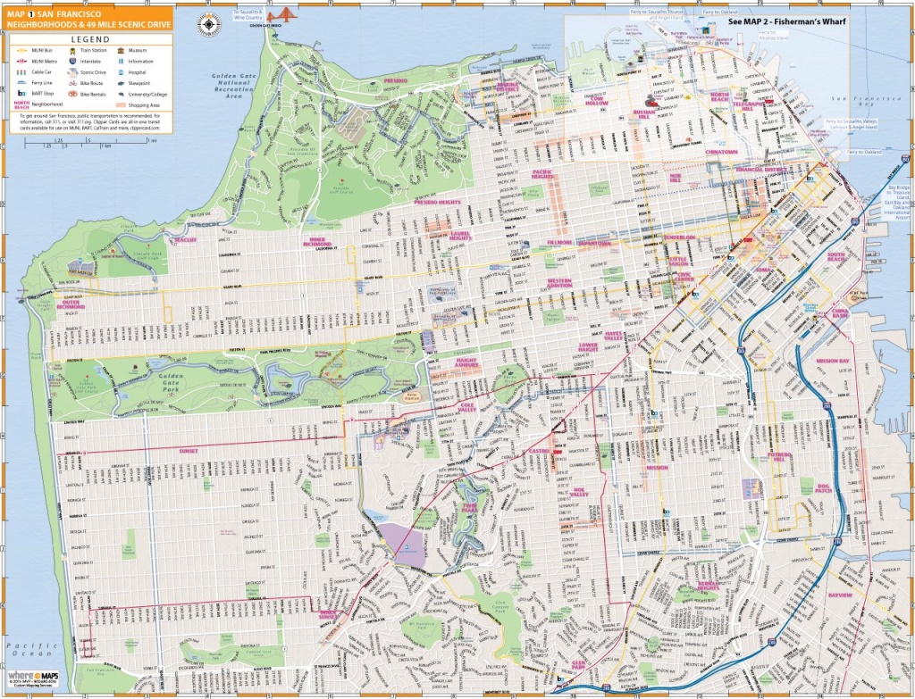 Map Of San Francisco: Interactive And Printable Maps | Wheretraveler - San Francisco City Map Printable