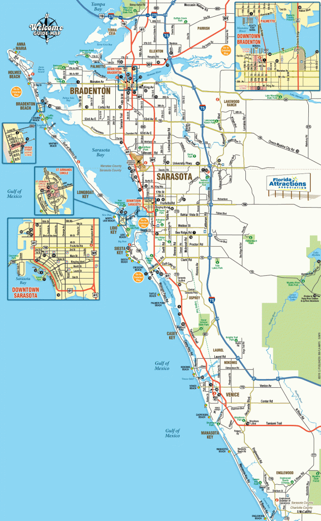 Map Of Sarasota And Bradenton Florida - Welcome Guide-Map To - Sarasota Beach Florida Map
