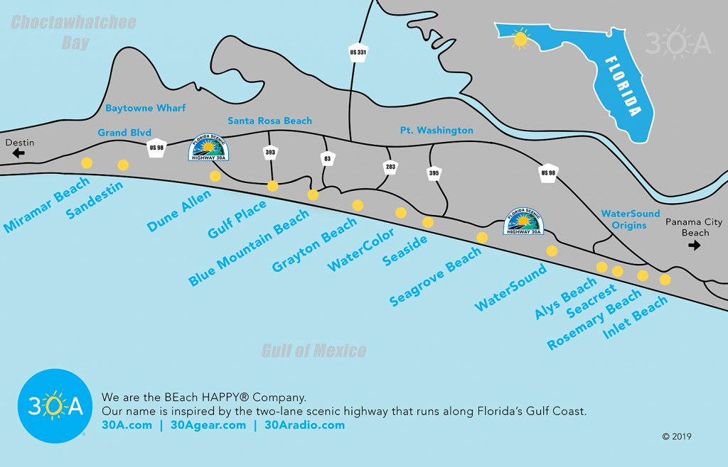 Map Of Scenic 30A And South Walton, Florida - 30A - Alys Beach Florida Map