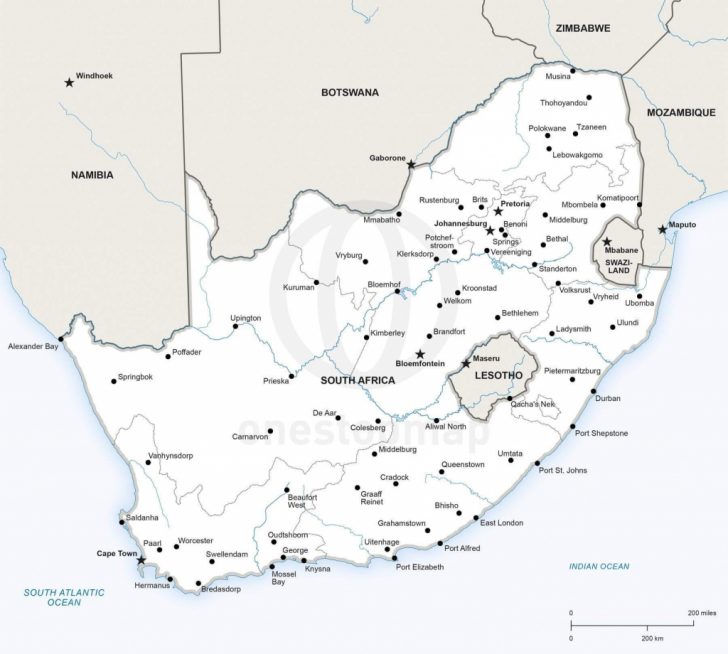Printable Map Of South Africa