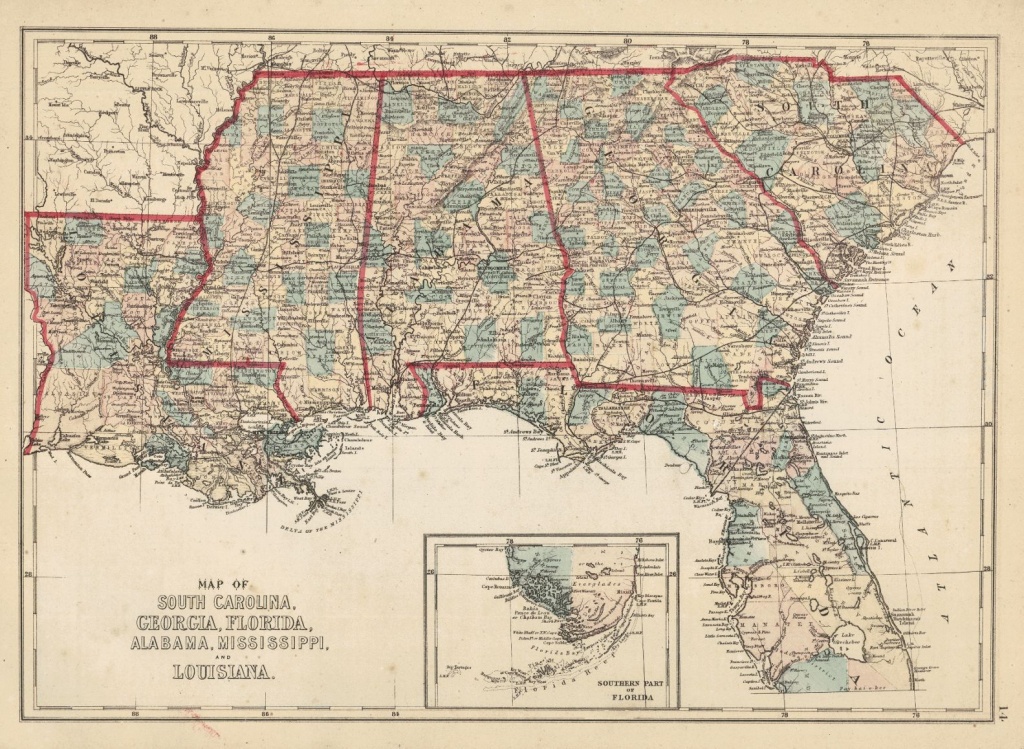 Map Of South Carolina, Georgia, Florida, Alabama, Mississippi, And - Mississippi Florida Map