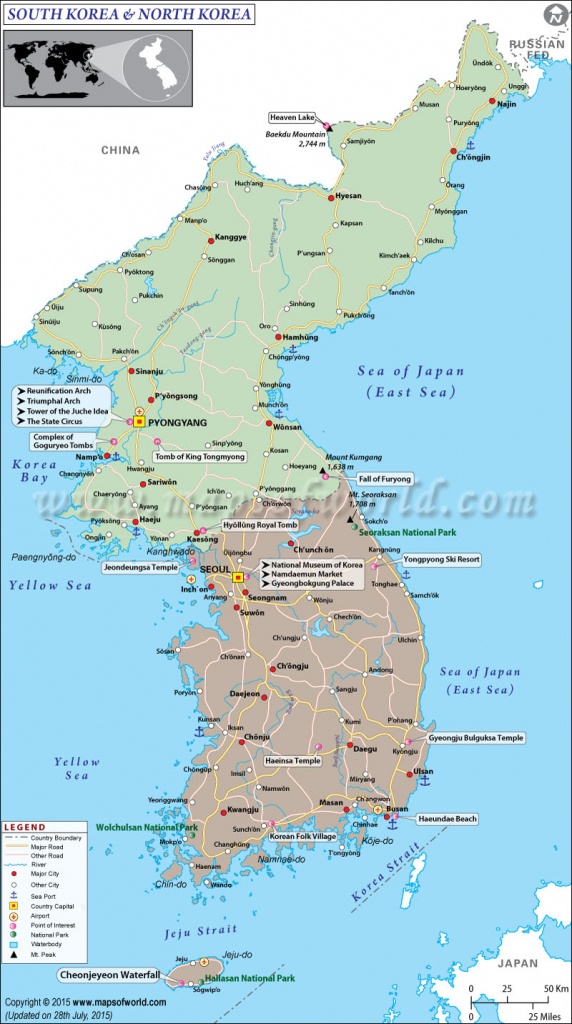 Map Of South Korea And North Korea - Printable Map Of Korea