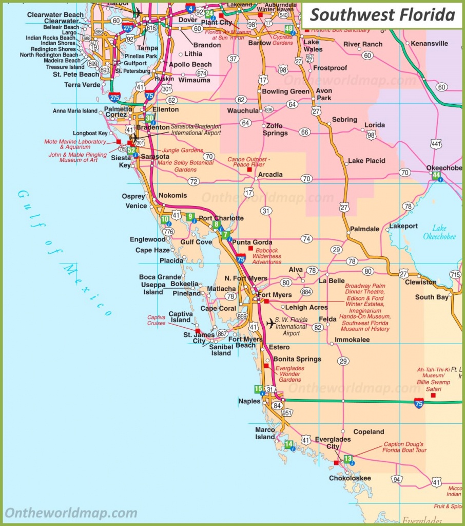 Map Of Southwest Florida - Map Of Sw Florida
