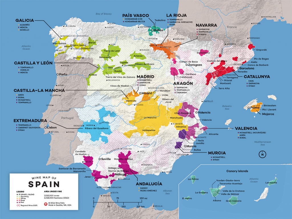 Map Of Spain Wine Regions | Wine Folly - Printable Map Of Spain Pdf