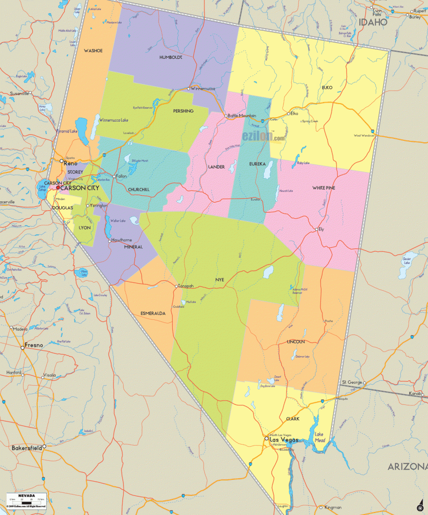 Map Of State Of Nevada, With Outline Of The State Cities, Towns And - Texas Ghost Towns Map