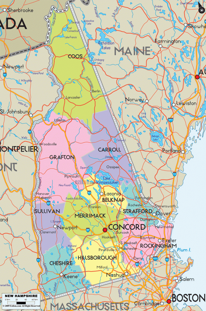 Printable Map Of Nh Towns