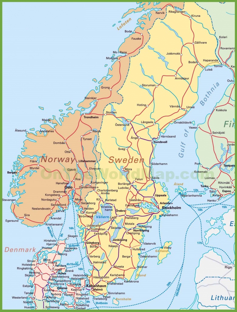 Map Of Sweden, Norway And Denmark - Printable Map Of Norway