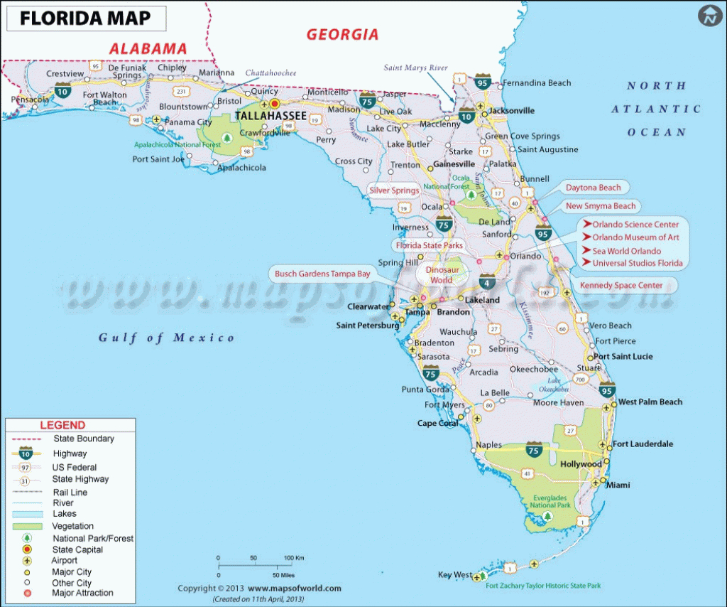 Tallahassee On The Map Of Florida - Free Printable Maps