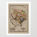 Map Of Texas 1836 Art Printlydiadavid | Society6   Map Of Texas Art