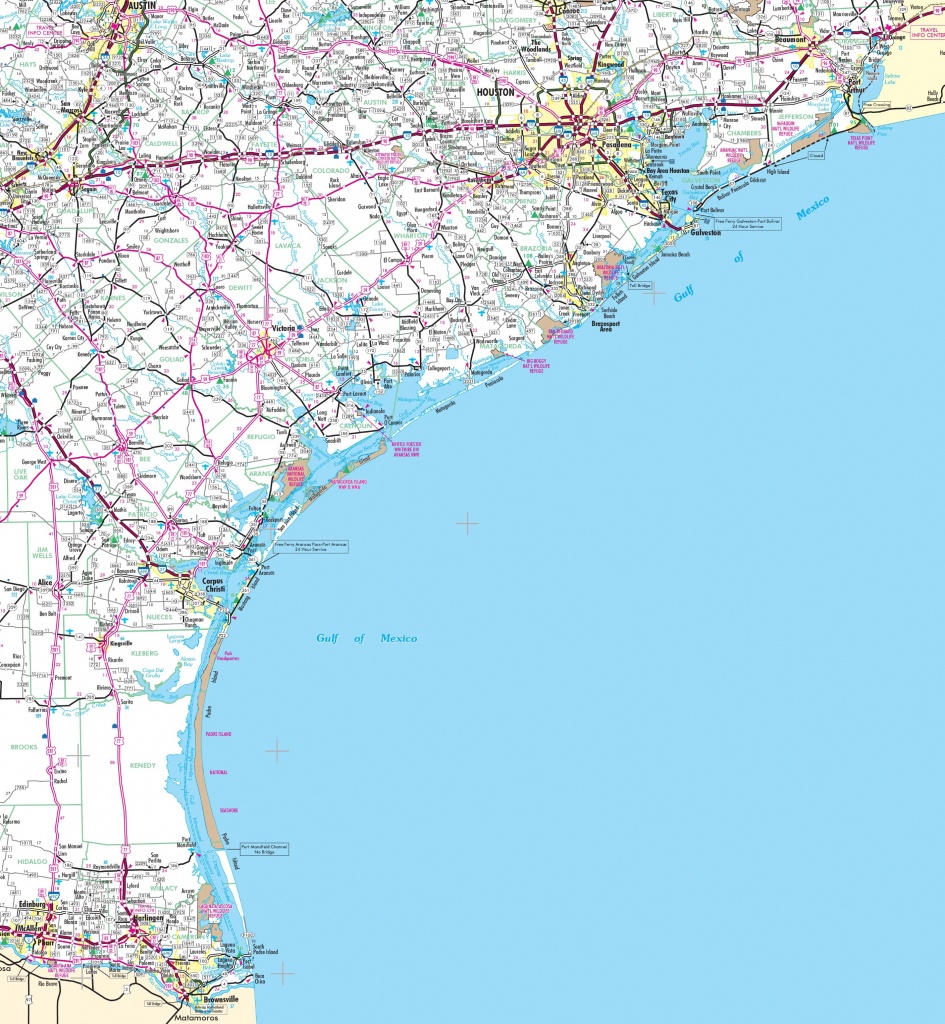 Map Of Texas Coast Texas Gulf Coast Beaches Map 