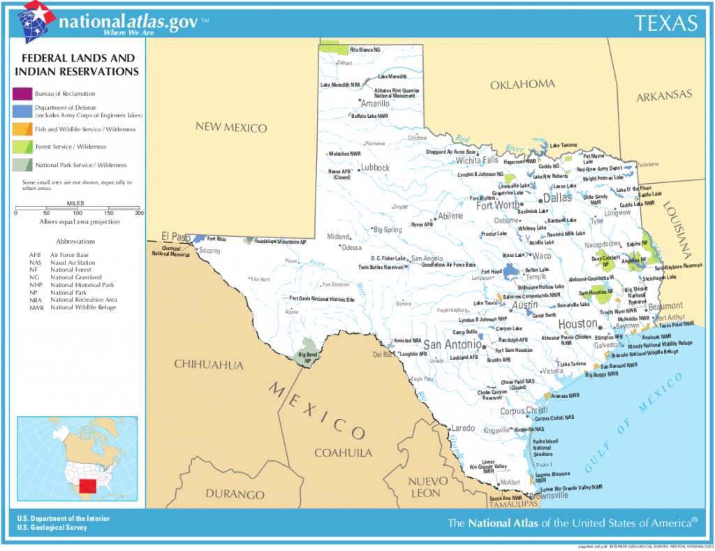 Map Of Texas (Map Federal Lands And Indian Reservations - Native American Reservations In Texas Map