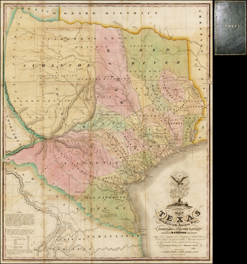 Map Of Texas With Parts Of The Adjoining States Compiledstephen - Map Of Spanish Land Grants In South Texas