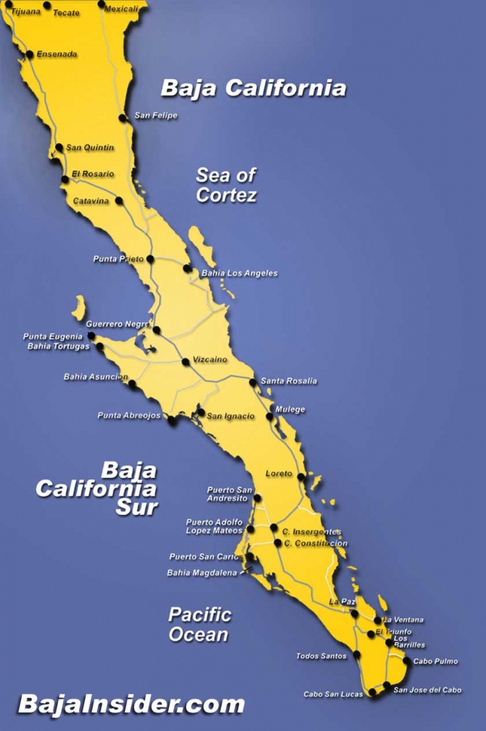 Map Of The Baja California Peninsula Of Mexico | Bajainsider - Detailed Baja California Map