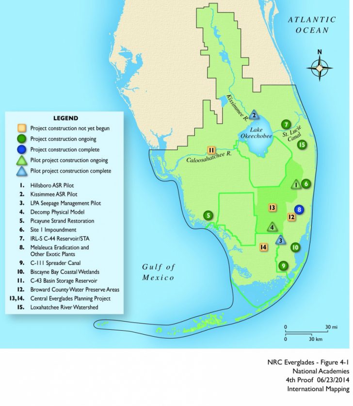 Map Of Florida Showing The Everglades