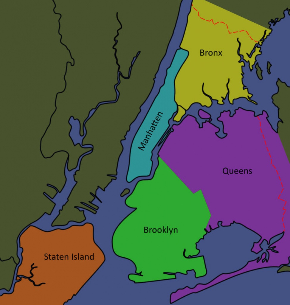 Map Of The Five Boroughs Of New York City And Travel Information - Map Of The 5 Boroughs Printable
