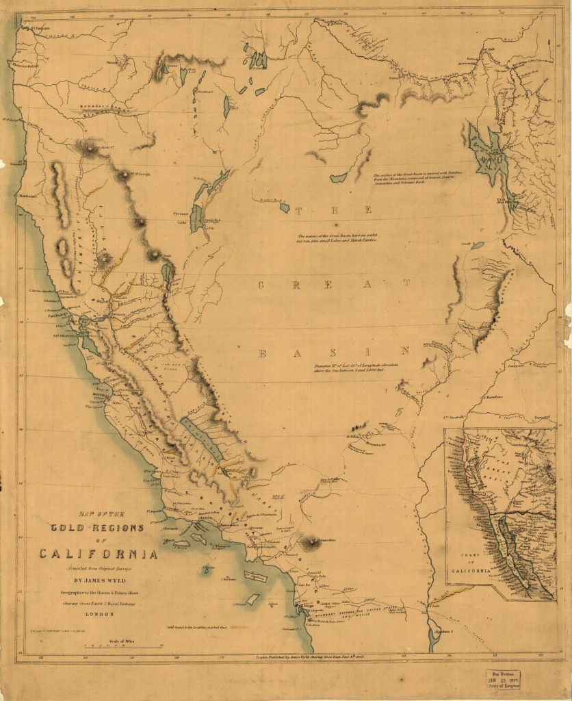 Map Of The Gold Regions Of California. | Library Of Congress - California Gold Prospecting Map